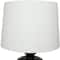 White Glass Gourd Style Base Table Lamp with Drum Shade 17" x 17" x 29"